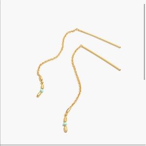 Enamel chain ear threaders earrings